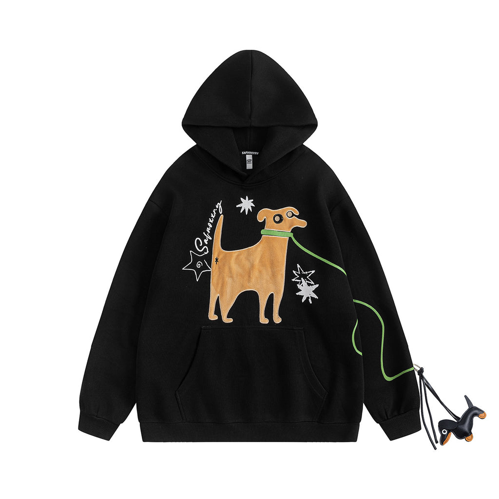 Retro hoodie design with fun embroidery hoodie hood