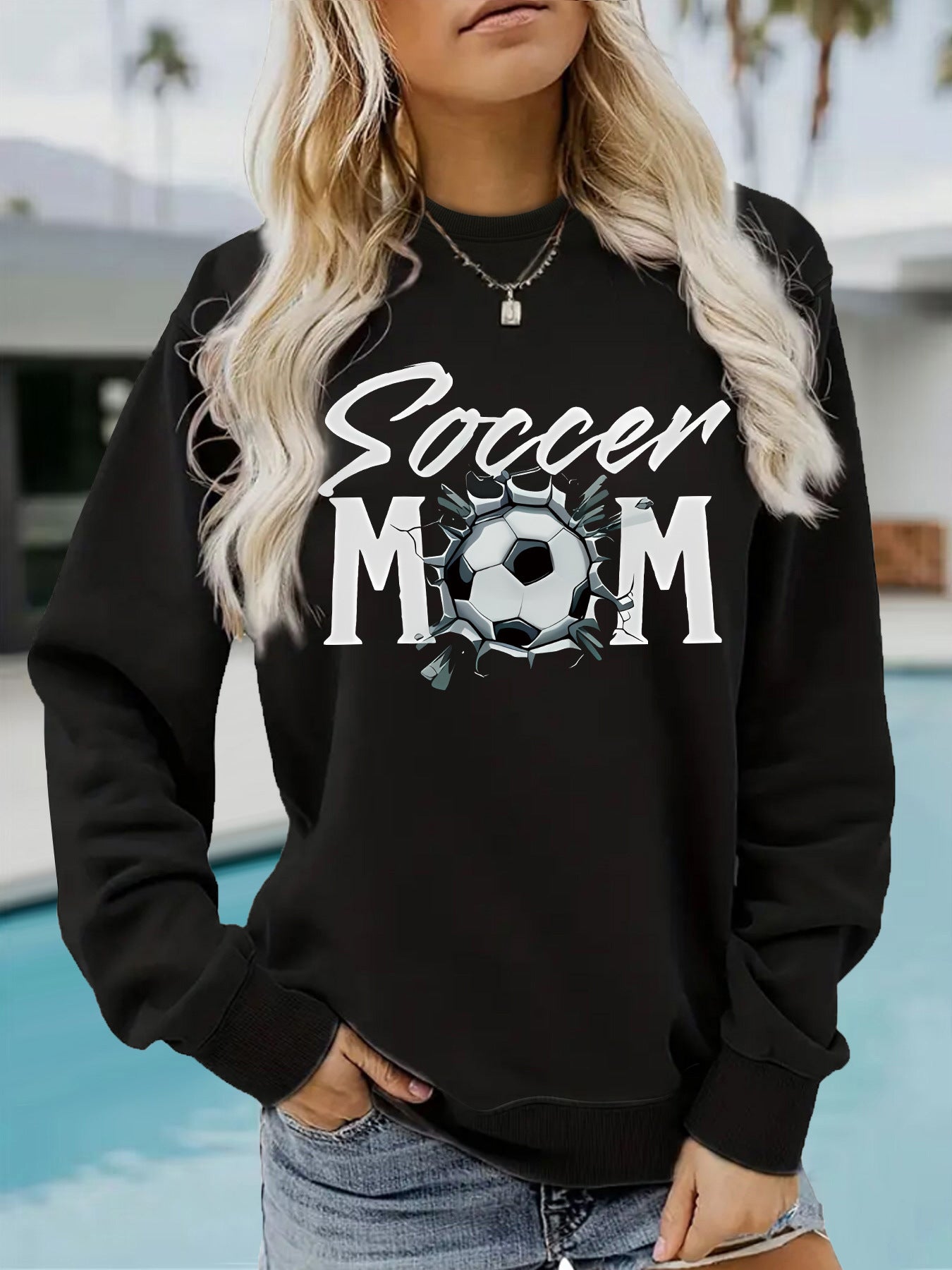 Hoodie Women's Football Mom Pattern Hoodie
